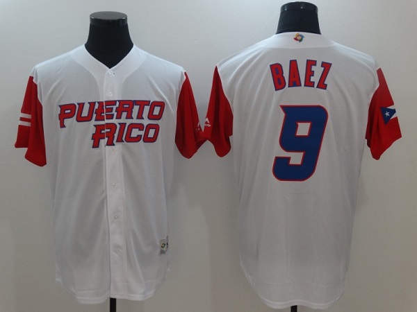 Men's Chicago Cubs Blank #9 Javier Baez White Cool Base Stitched MLB Jersey